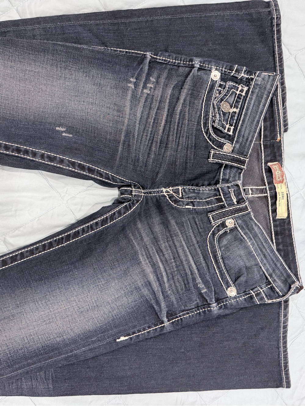 Vintage Big Star "Janet" Low Rise Slim Bootcut Flap Pocket Jeans - Dark Wash